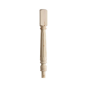 Pine 91mm Half Fluted Newel 196mm PEFC
