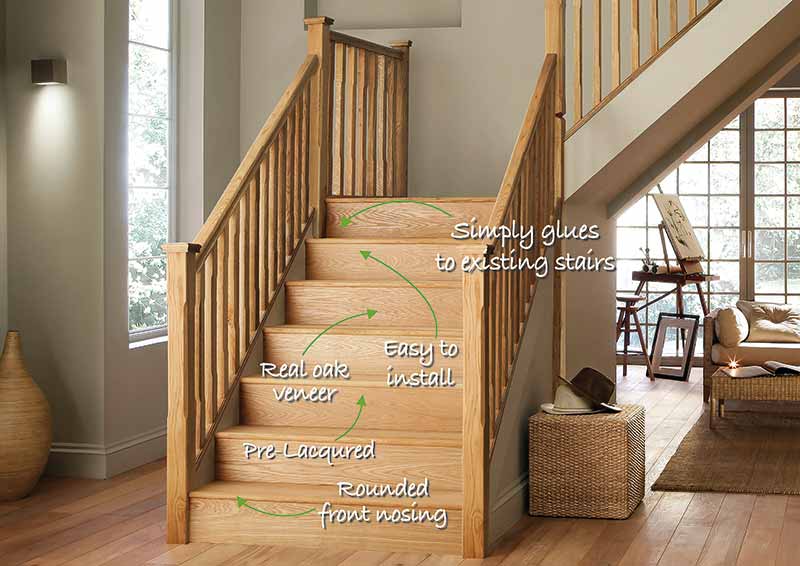 Cheshire Mouldings Stair Klad String Veneer in Oak