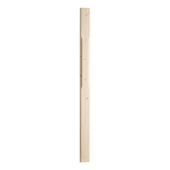 Pine 91mm Half Stop Chamfered Newel 1500mm PEFC