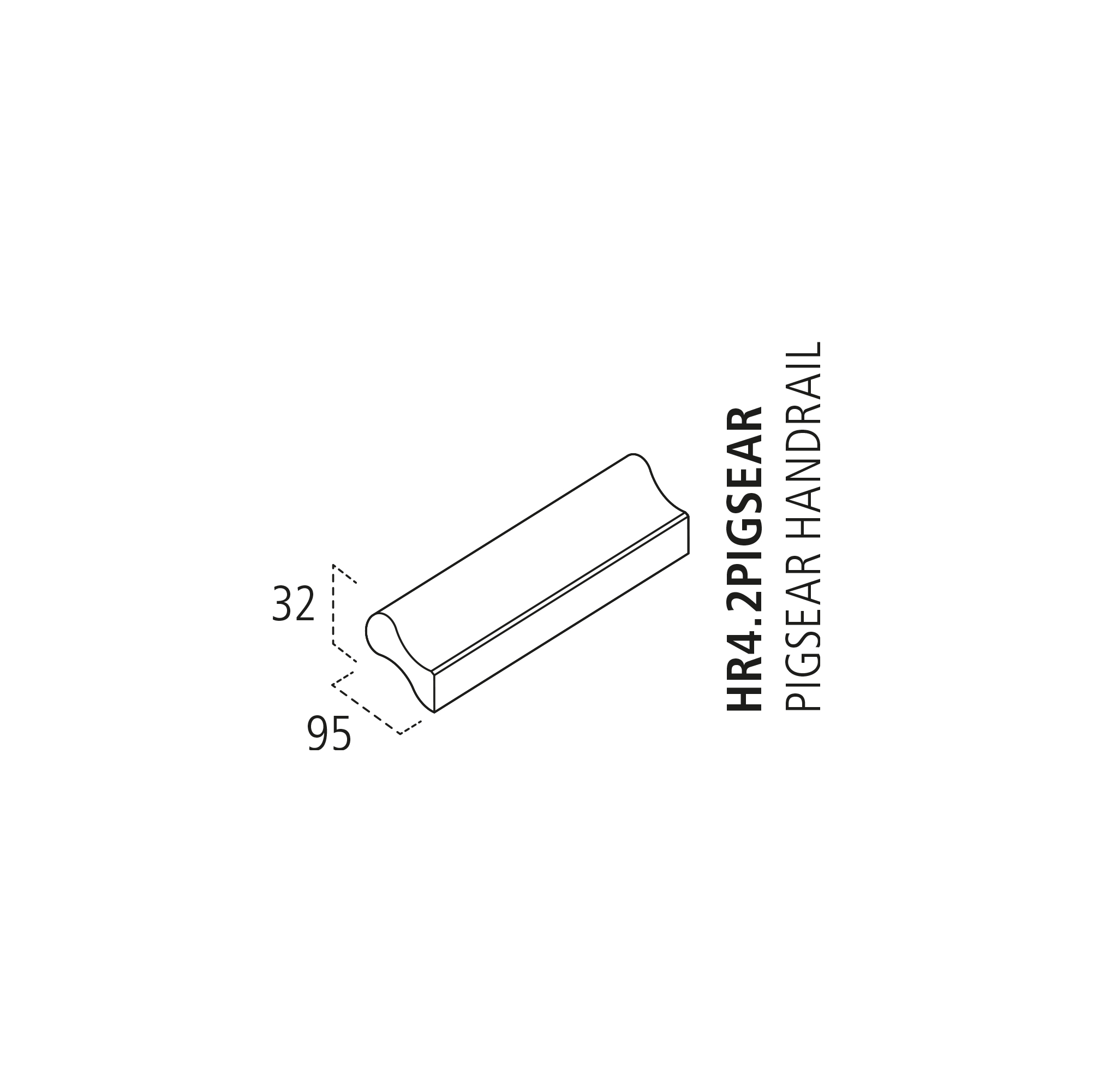 Cheshire Mouldings Wall Mounted Hand Rail 4.2m Pigs Ear Handrail in Oak
