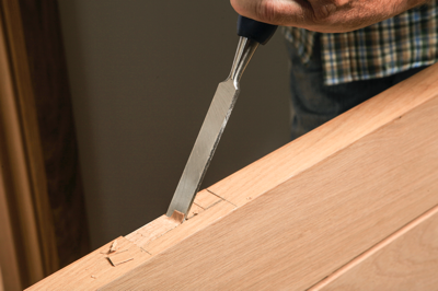 Chisel out the space (Fit an internal door)