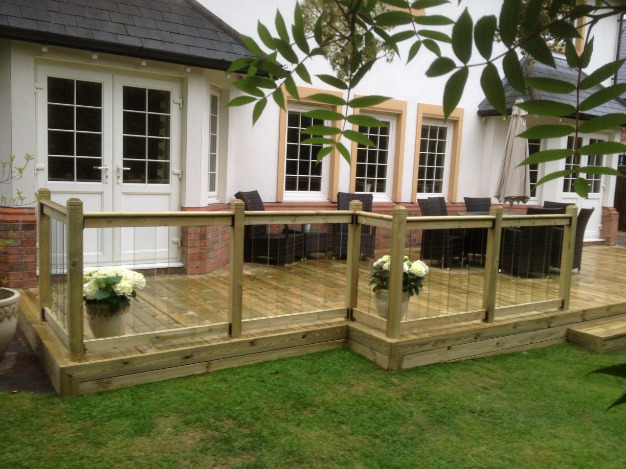 Contemporary glass decking renovations in Cheshire