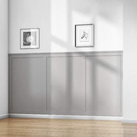Modern wall panelling kit on the wall